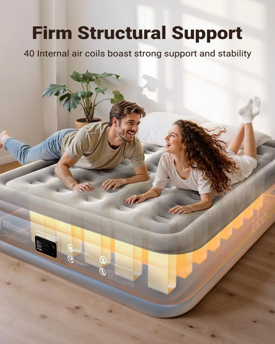 Inflatable Air Mattress King Size Airbed Bed Blow - Image 4