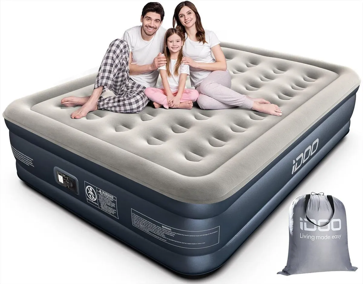 Inflatable Air Mattress King Size Airbed Bed Blow - Image 1