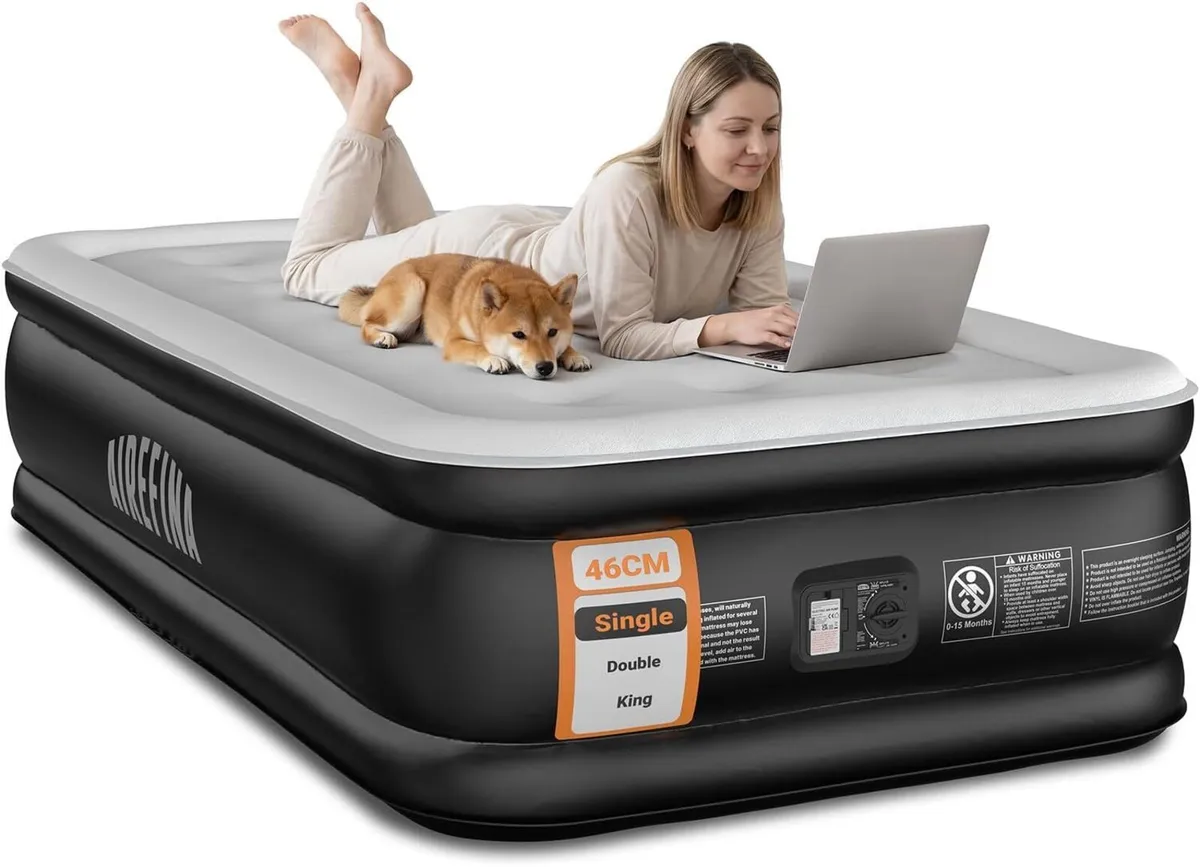 Single Airbed Inflatable Mattress with Built-in - Image 1
