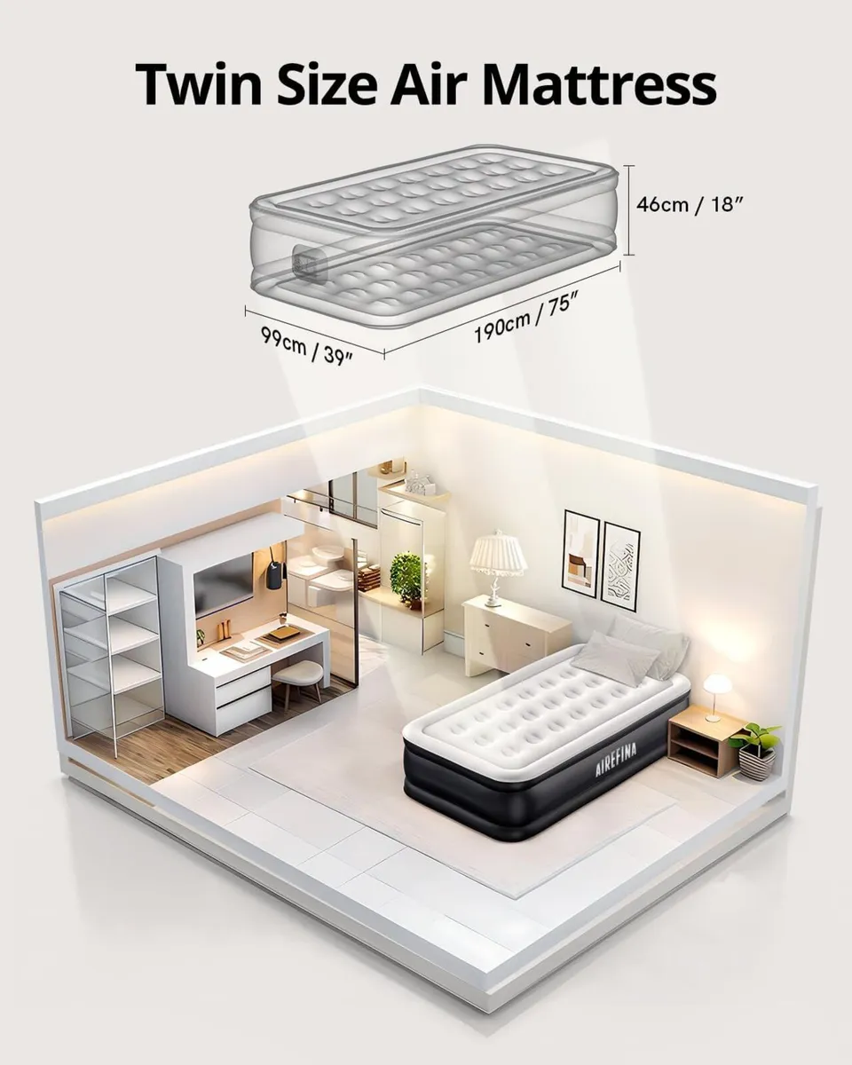 Single Airbed Inflatable Mattress with Built-in - Image 3
