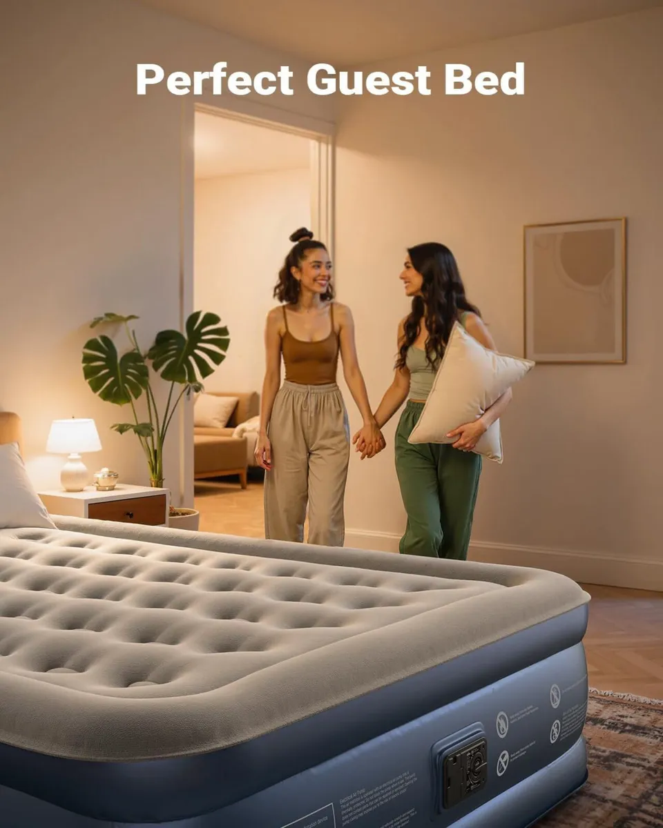 Inflatable Air Mattress King Size Bed with - Image 4