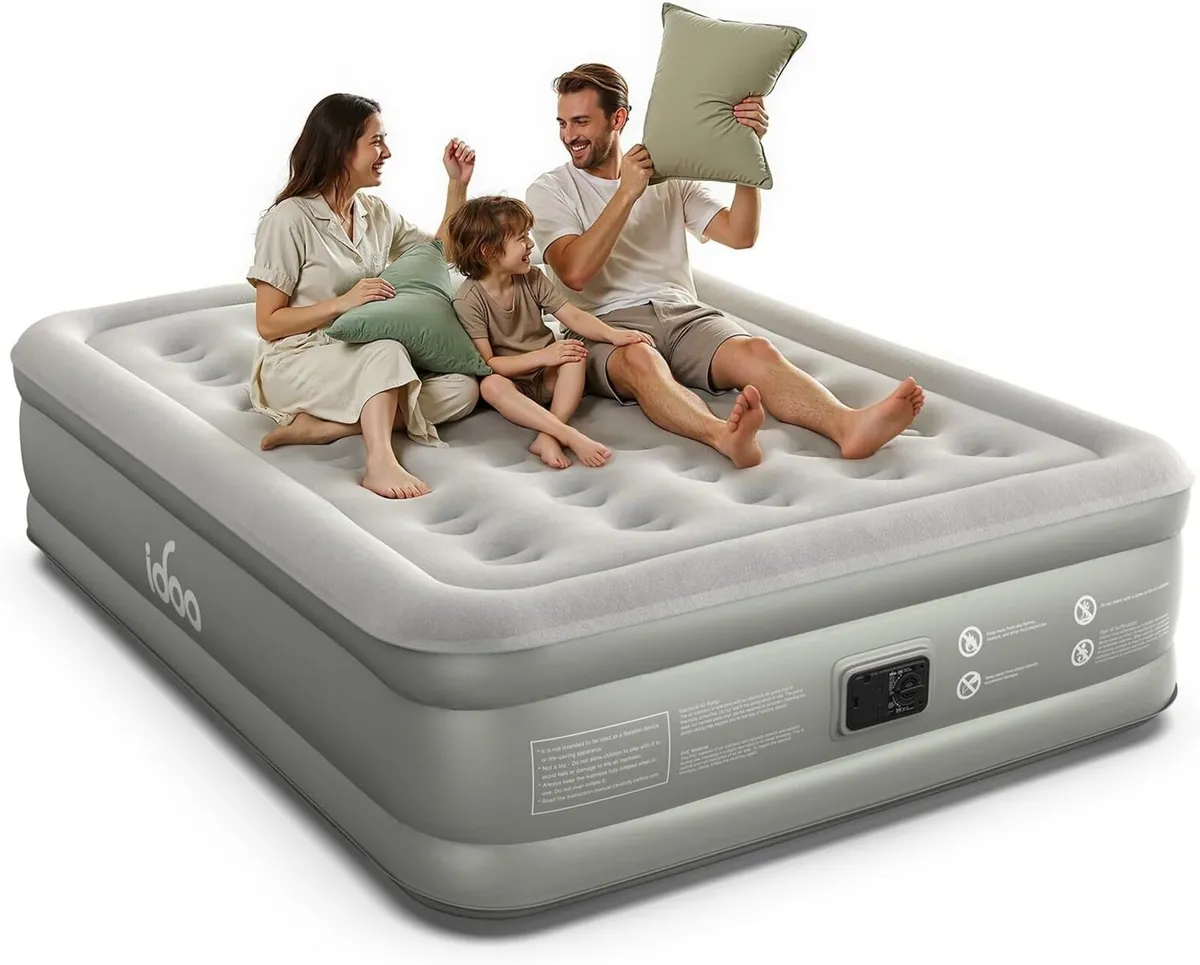 Inflatable Air Mattress King Size Airbed with - Image 1