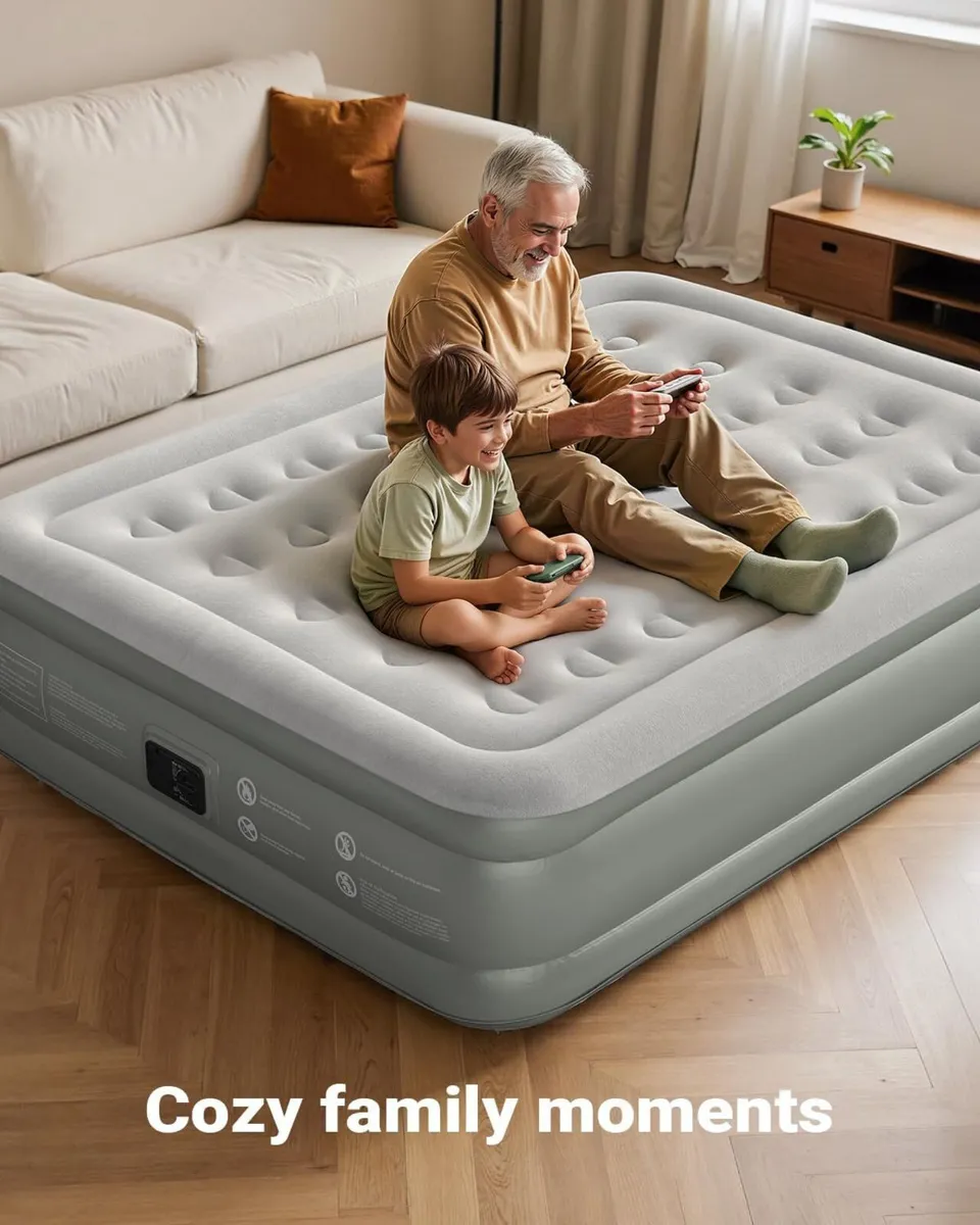 Inflatable Air Mattress King Size Airbed with - Image 2
