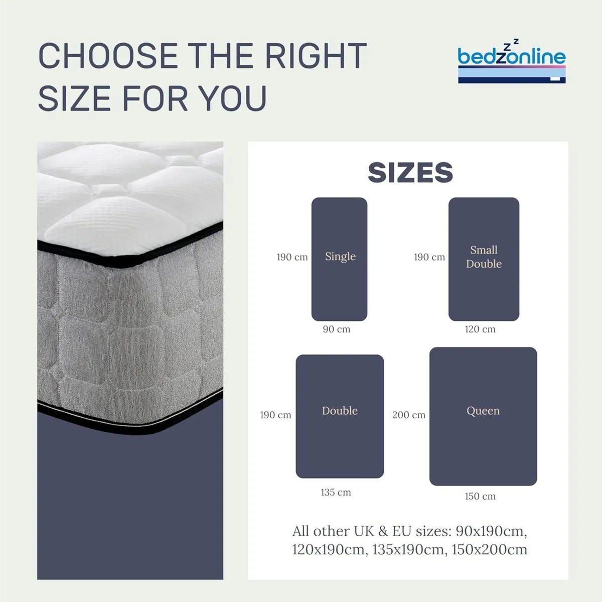 Orthopaedic Memory Foam Spring Mattress - 3ft - Image 3