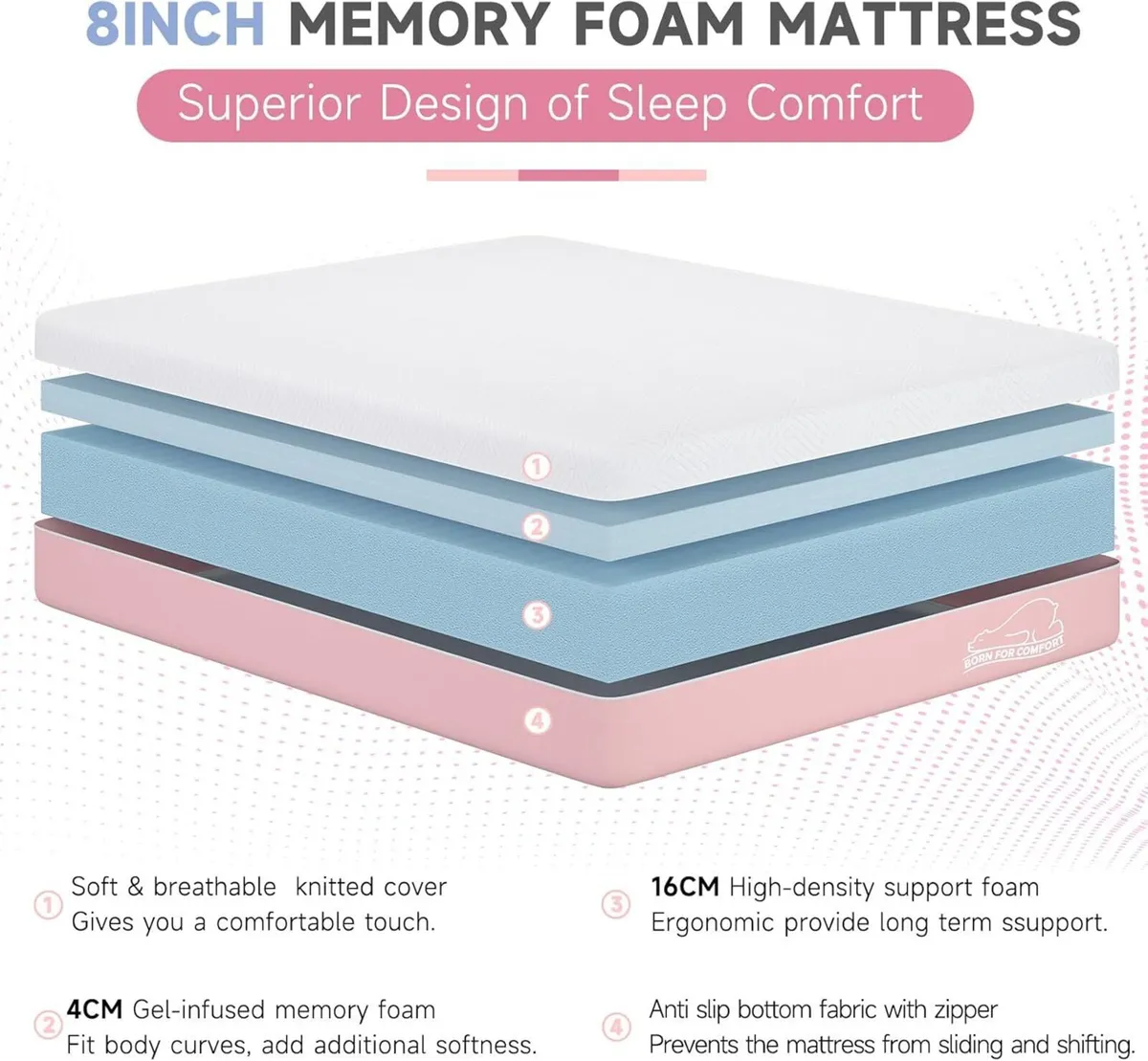 Single Mattress 3ft 8 Inch Orthopedic Memory Foam - Image 3