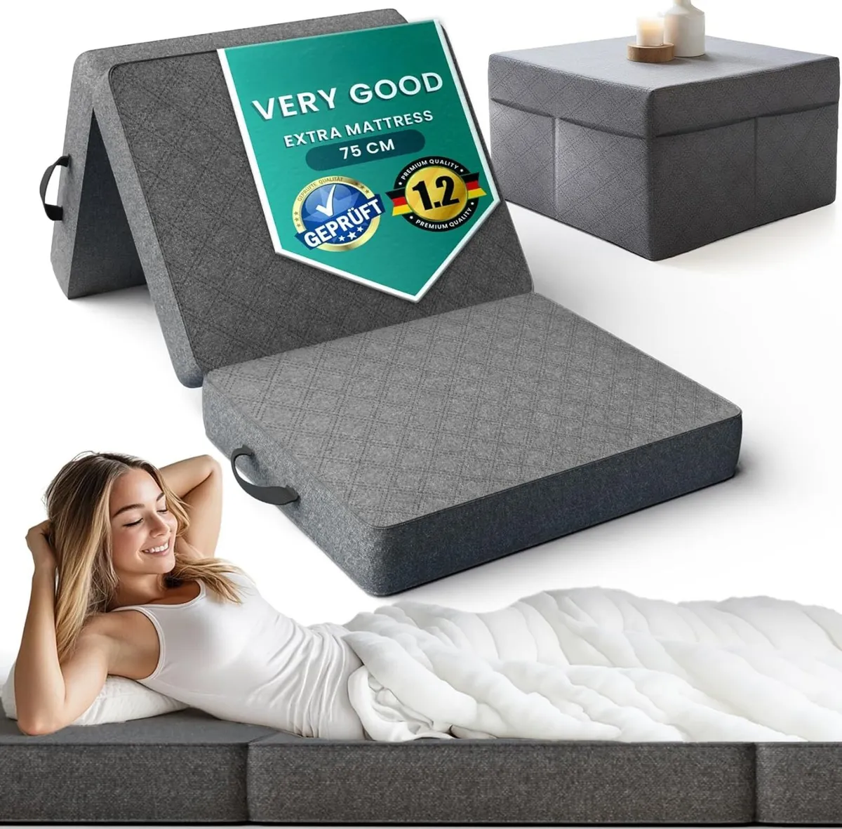 Folding Mattress Single – 14cm Thick Memory Foam - Image 1