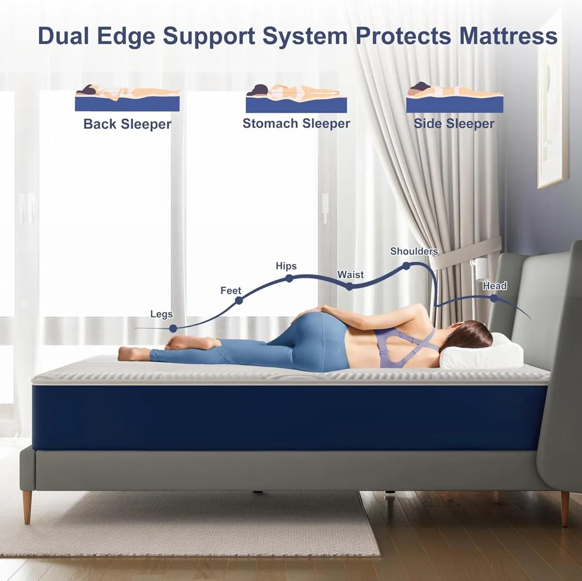 Double Mattresses with Breathable Gel Memory Foam - Image 4