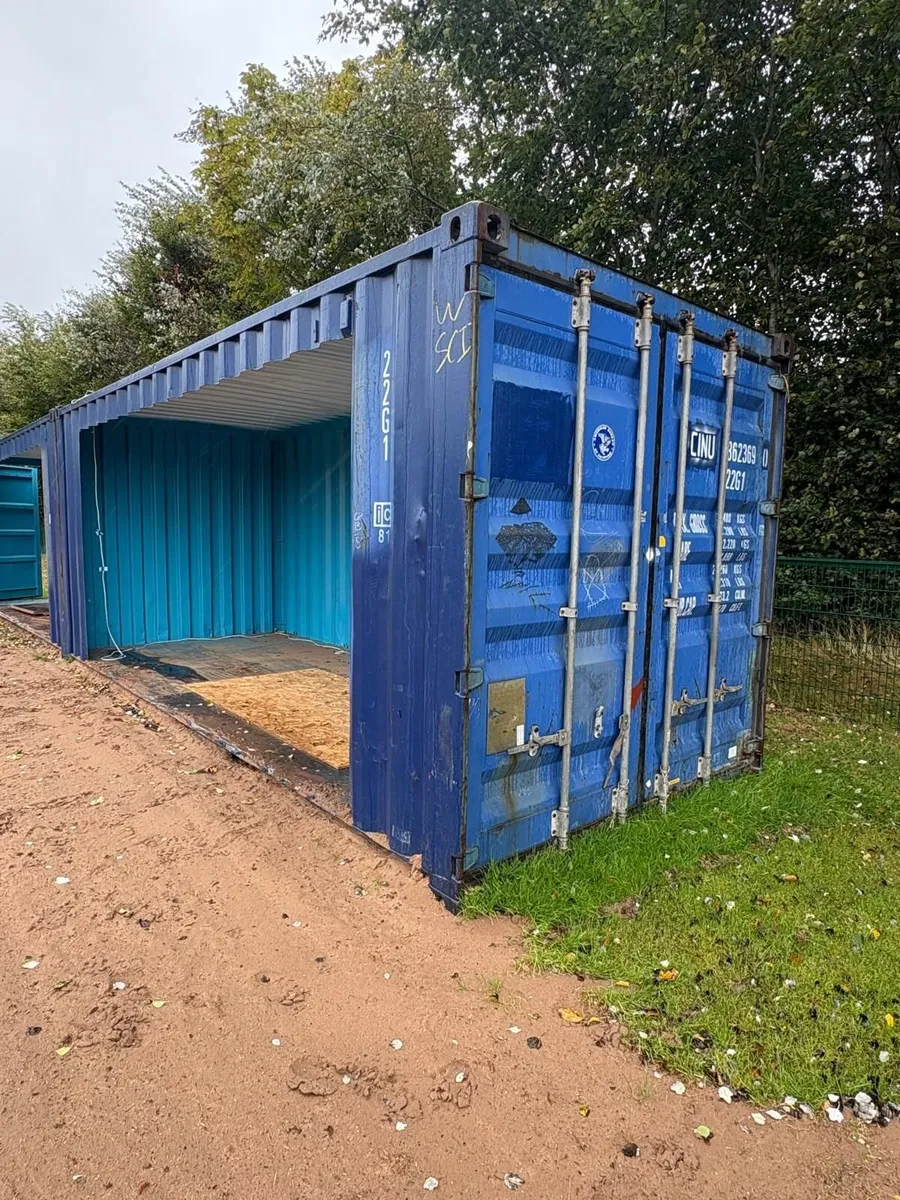 Used 20FT Shipping Container with side cut out - Image 1