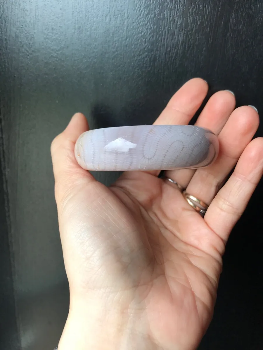 Natural fossil coral jade bangle 57mm - Image 3