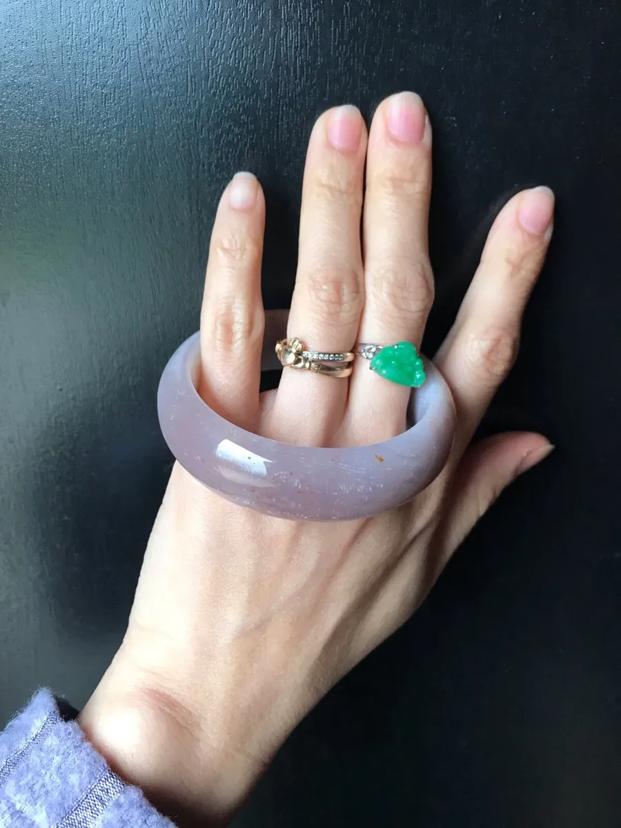 Natural fossil coral jade bangle 57mm - Image 1