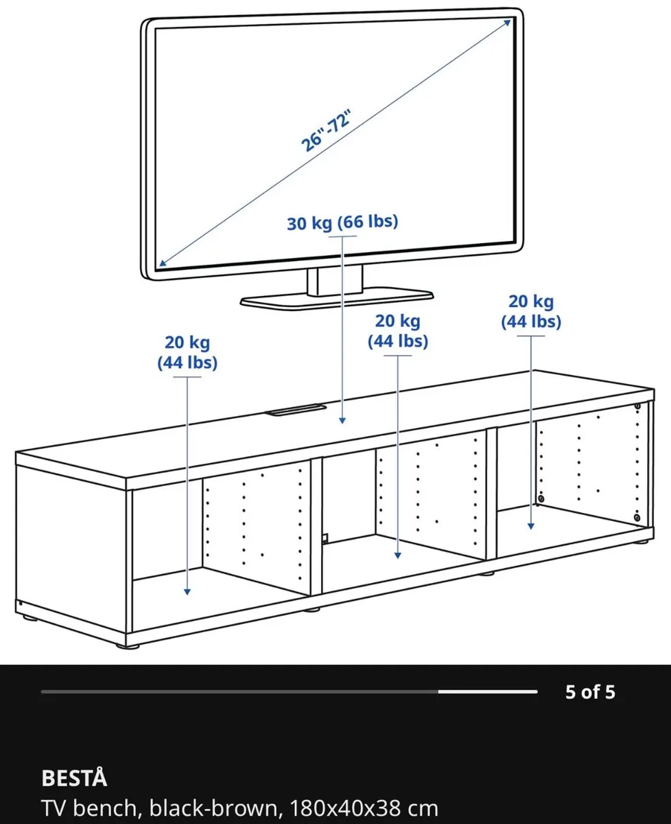 BESTÅ TV bench, black-brown - Image 2