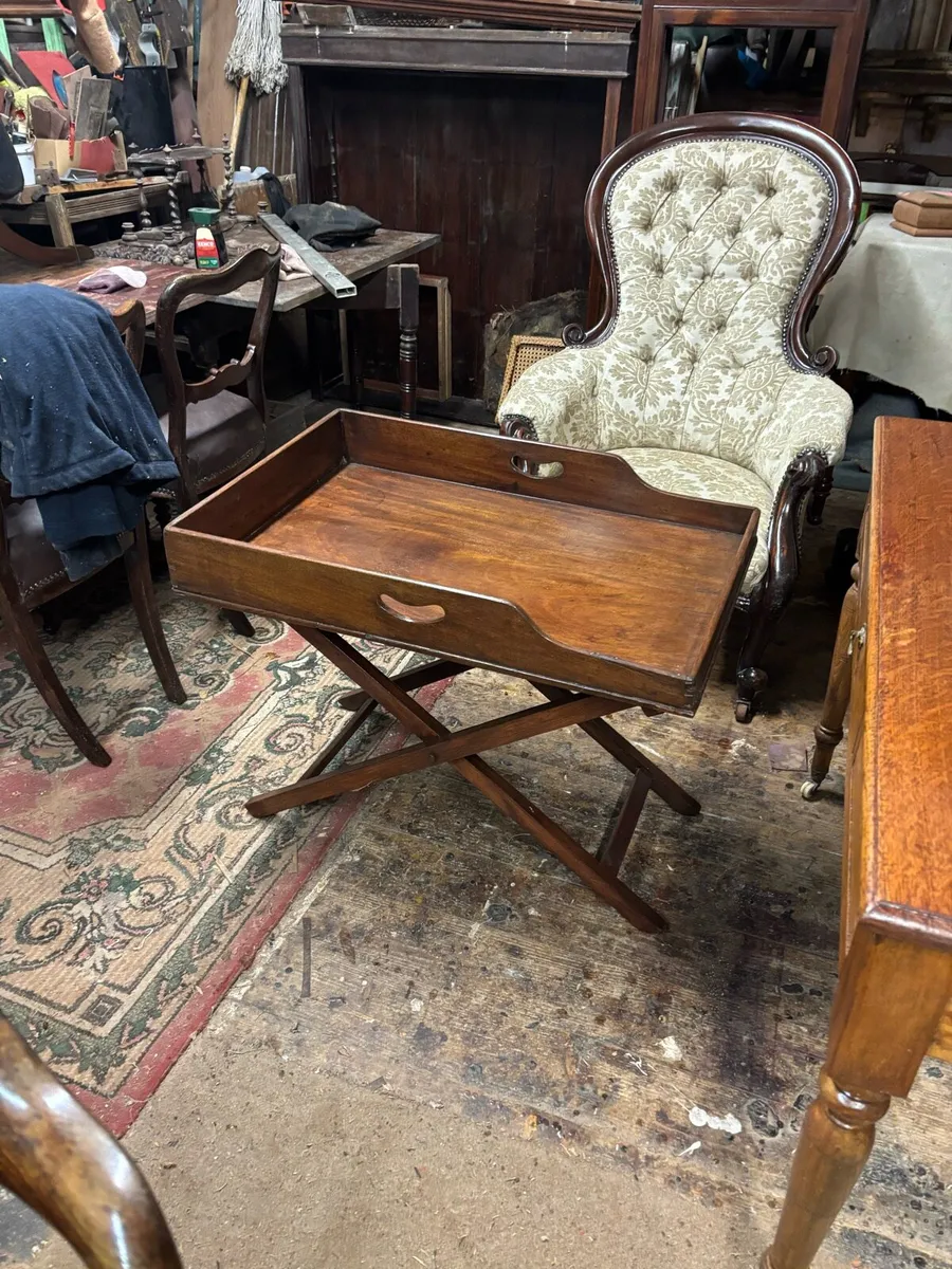 Mahogany Buttulars tray and mahogany side table - Image 2