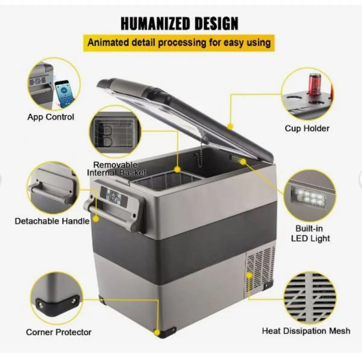 Car Refrigerator 55L Compressor Portable Small - Image 4