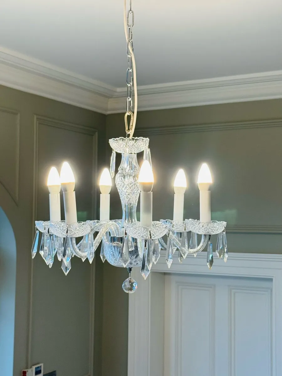 Pair Waterford Crystal Lismore Chandeliers - Image 1