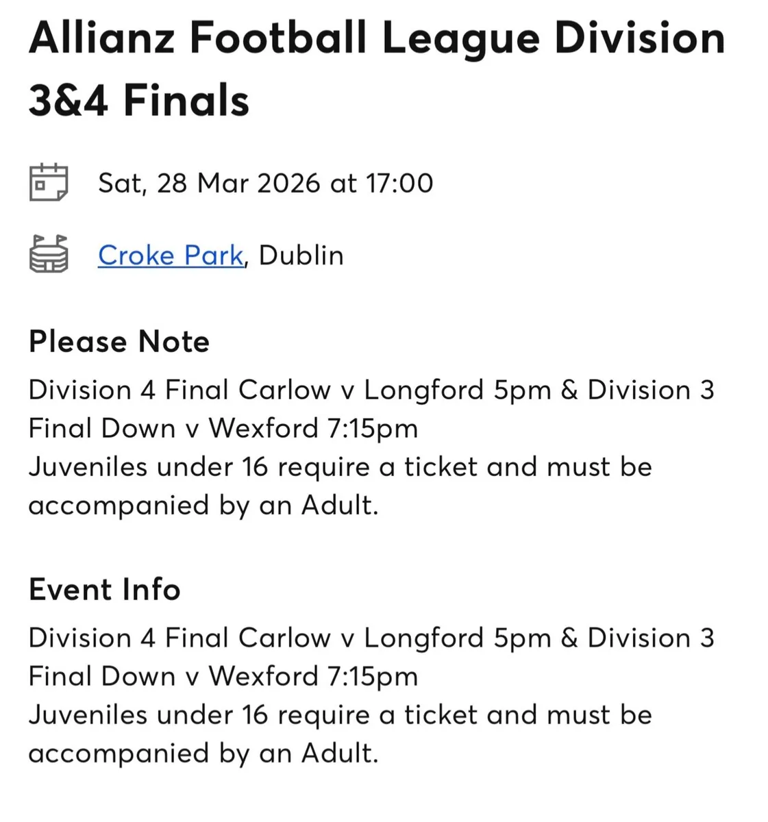 Tickets croke park - Image 2