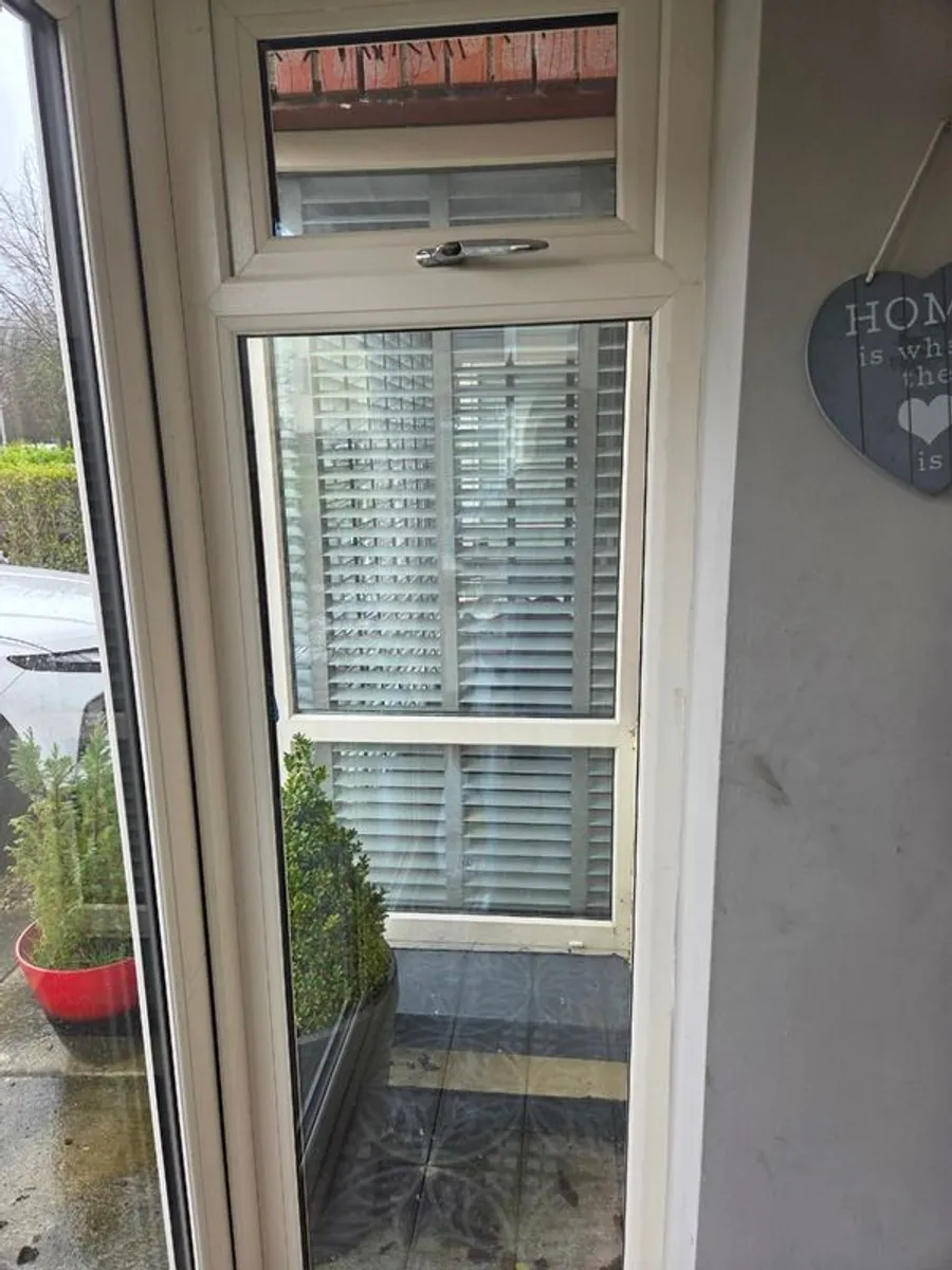 French Doors and side panels cream UVPVC - Chrome Hardware - Image 2