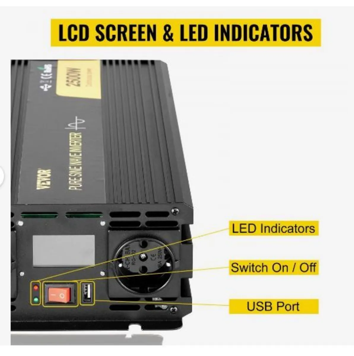 Pure Sine Wave Inverter 2500W Power Inverter - Image 4