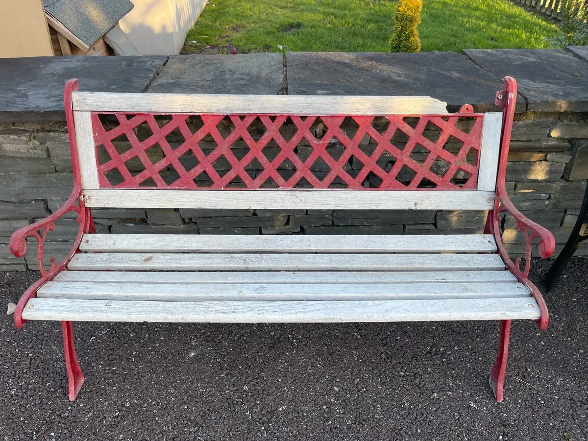 Lovely Rustic Cast Iron Garden - Patio Bench