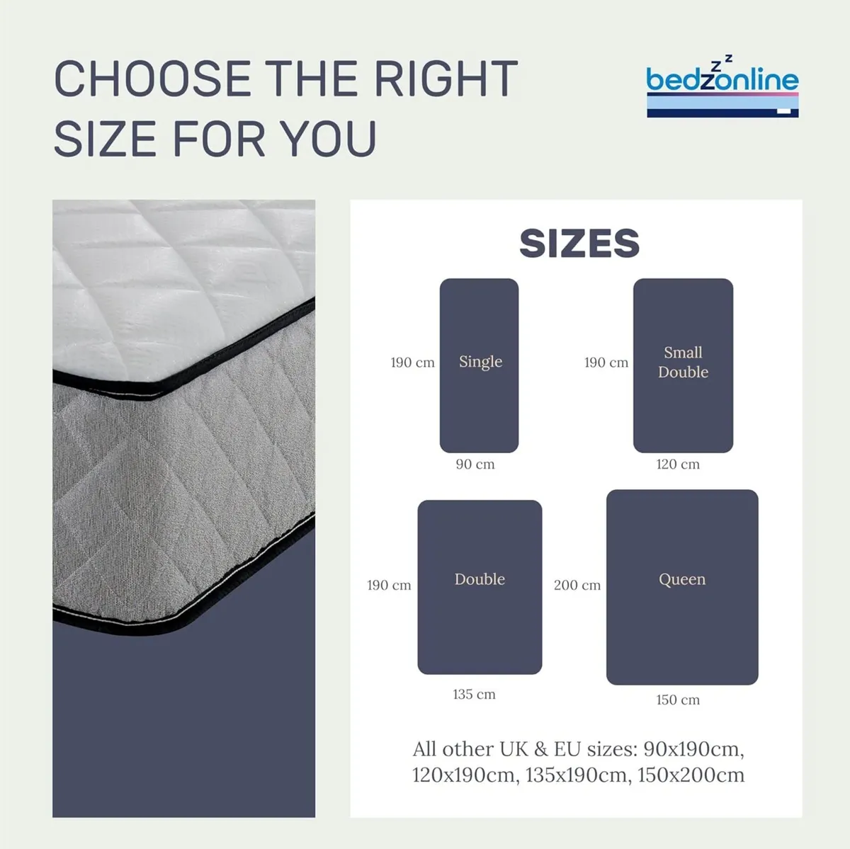 Hybrid Memory Foam Spring Mattress - 4ft Small - Image 2