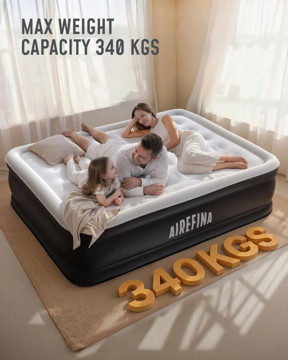 Inflatable Air Mattress King Size Airbed with - Image 2