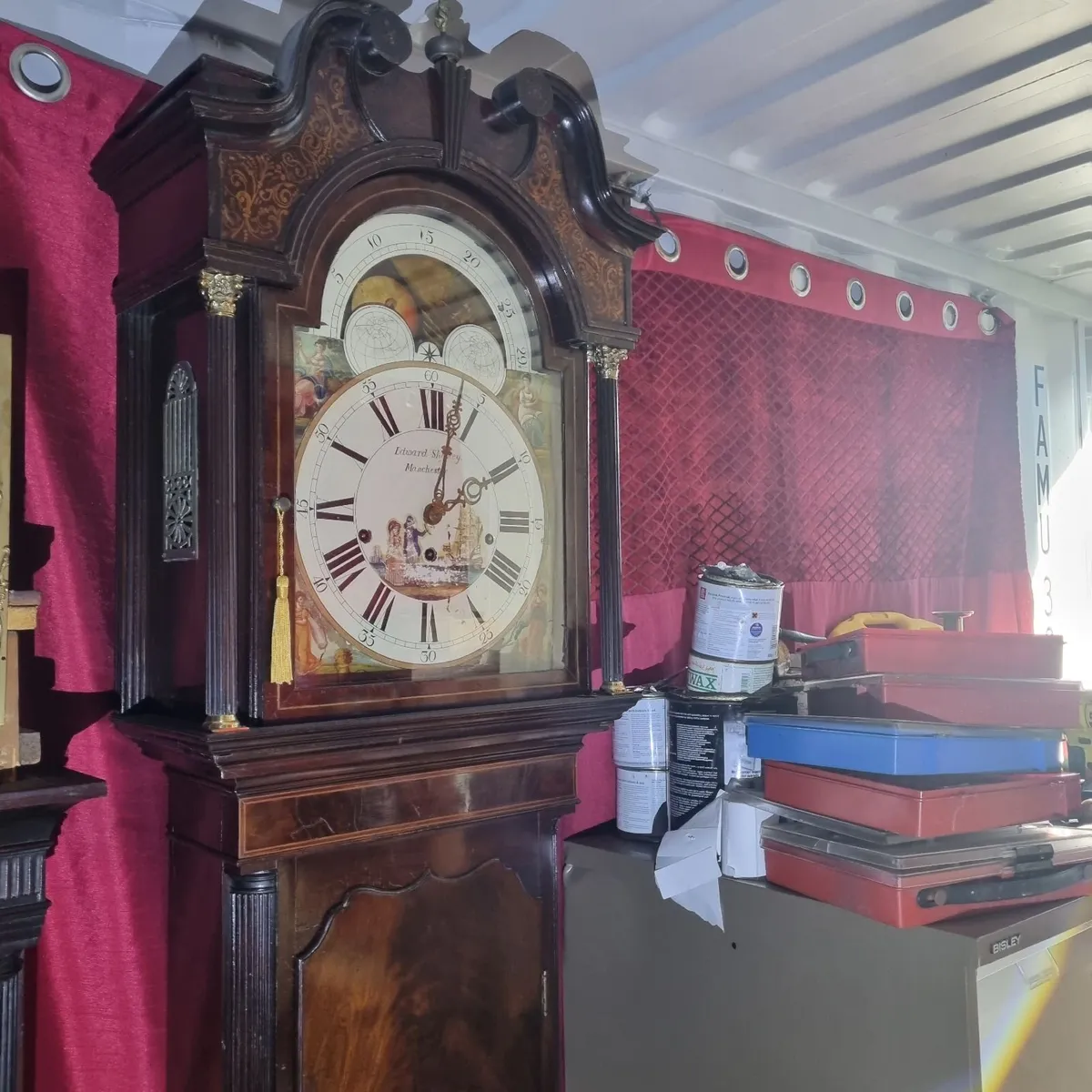 victorian musical grandfather clock - Image 1