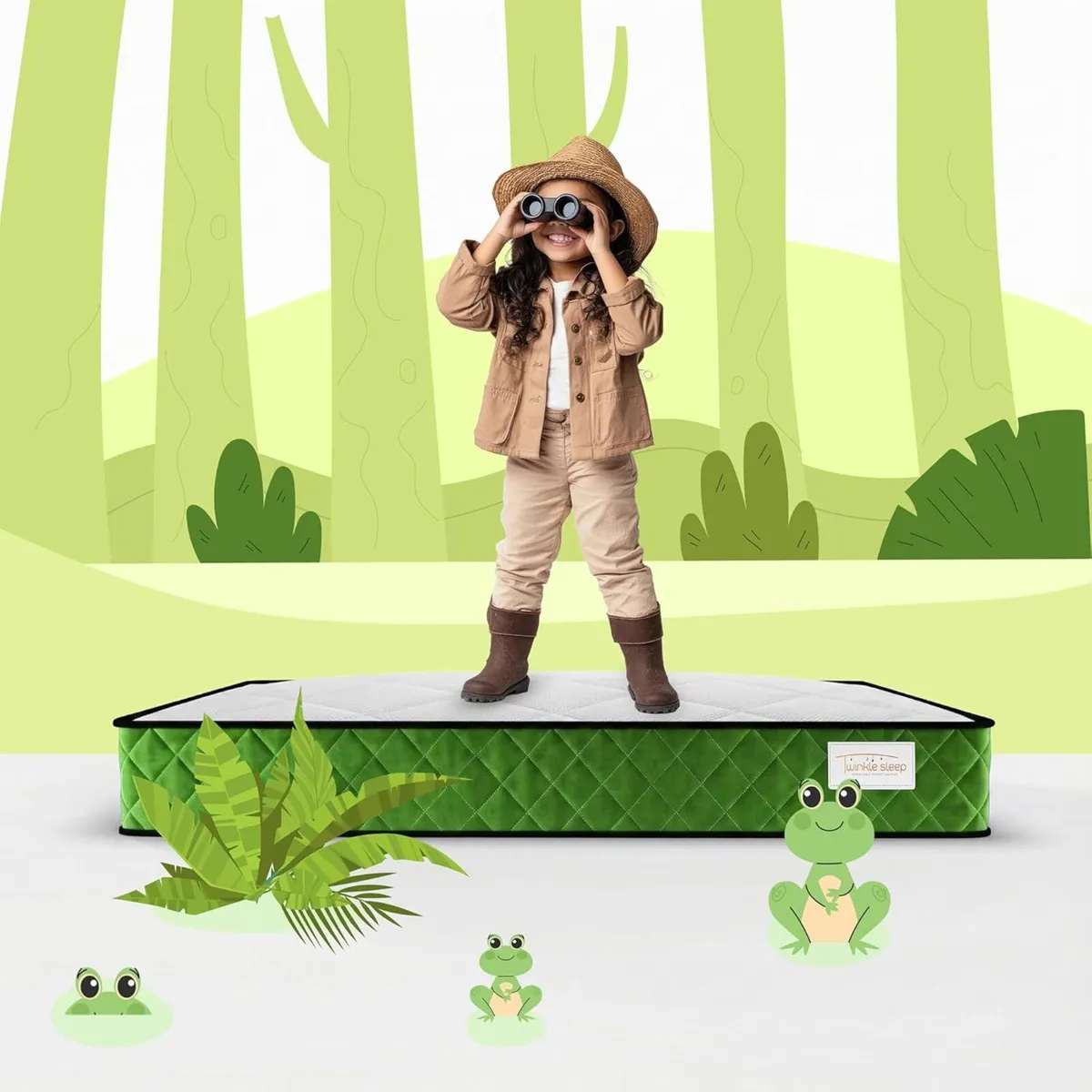 Kids' Memory Foam Mattress - 2ft6 Single Green - Image 2