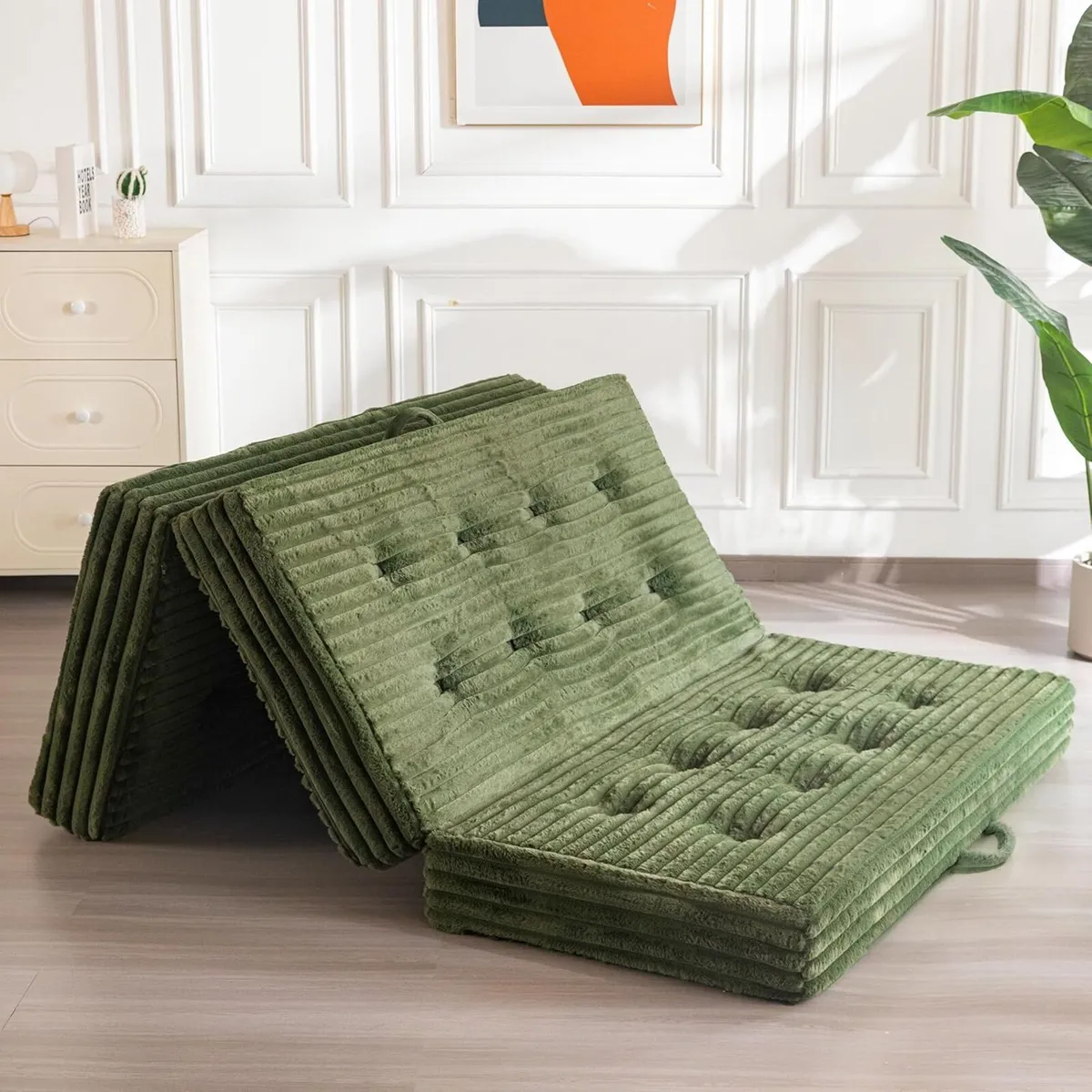 Folding Mattress Single 15cm Upholstered Foldable - Image 1