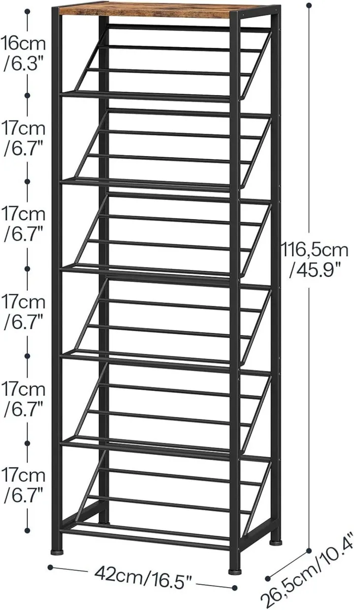 Shoe Rack for Entryway 7-Tier Slanted Storage - Image 2