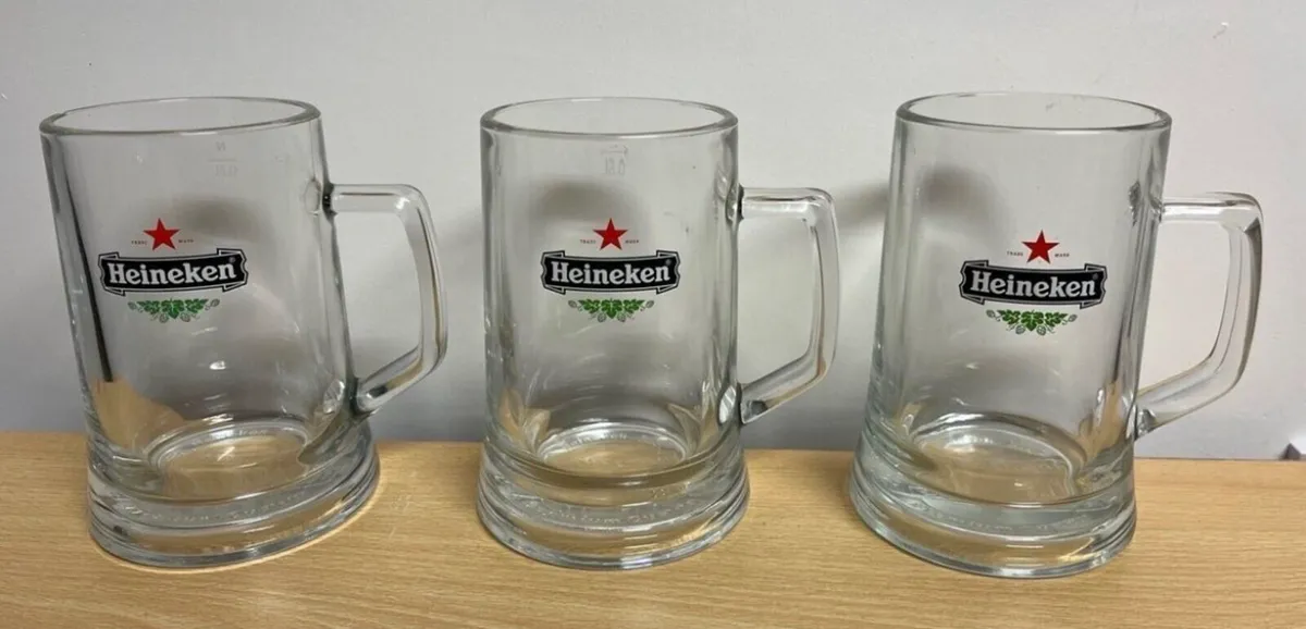 Three Vintage Heineken Pint Tankards - Image 1