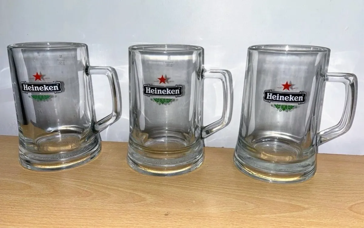 Three Vintage Heineken Pint Tankards - Image 2
