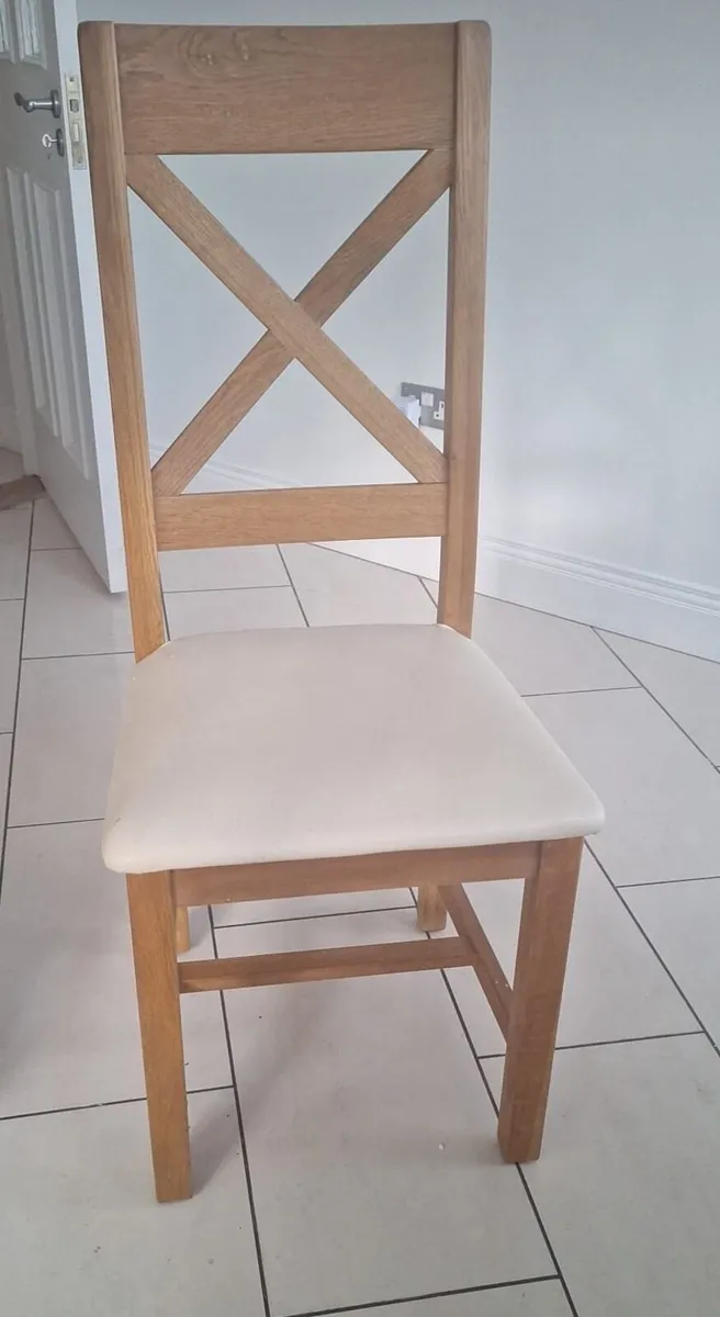 Solid Oak Kitchen Table & Chairs - Image 3