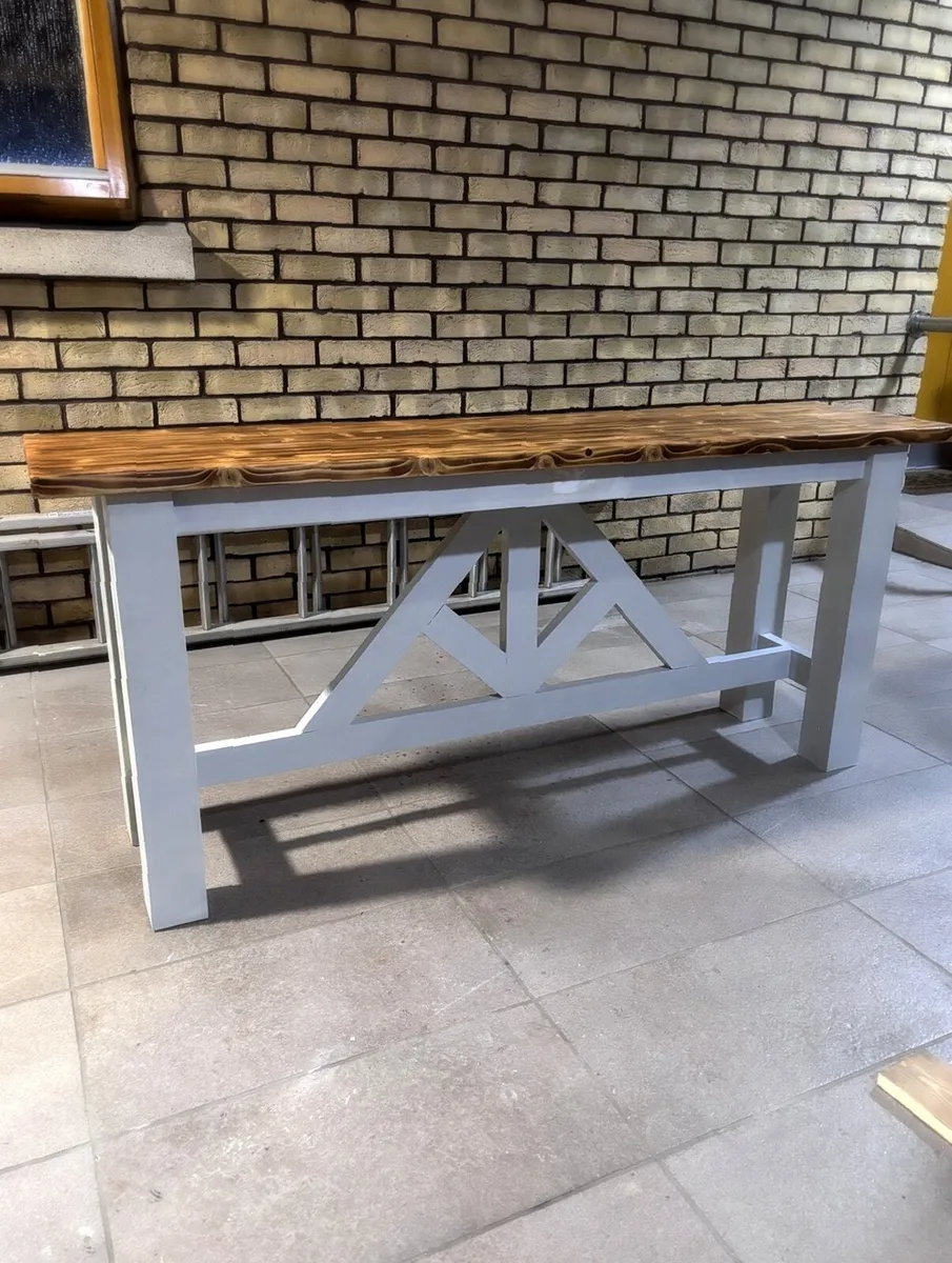 New Farmhouse Console Table Handmade - Image 1