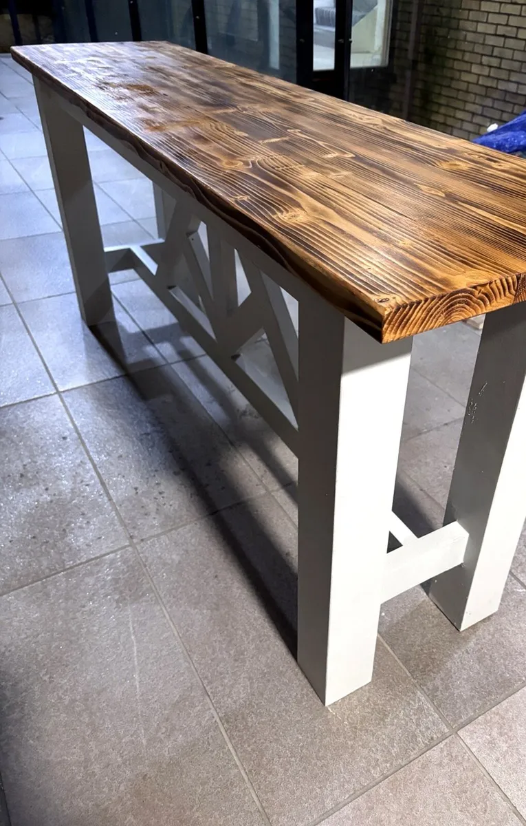 New Farmhouse Console Table Handmade - Image 2