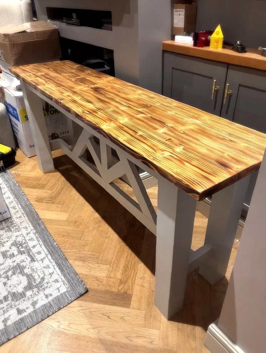 New Farmhouse Console Table Handmade - Image 3