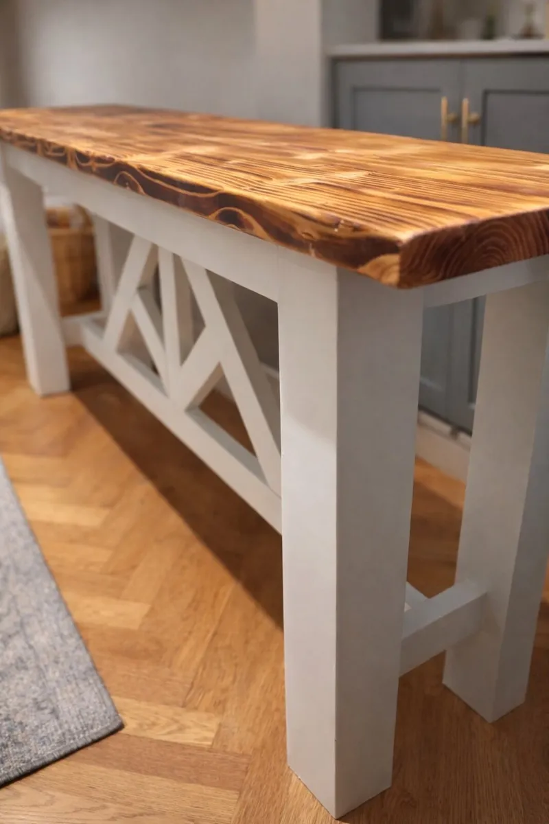 New Farmhouse Console Table Handmade - Image 4