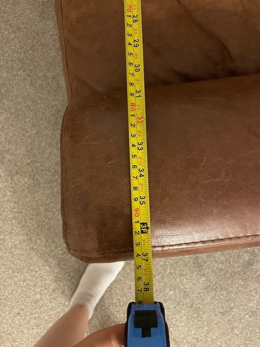 brown leather armchair - Image 3