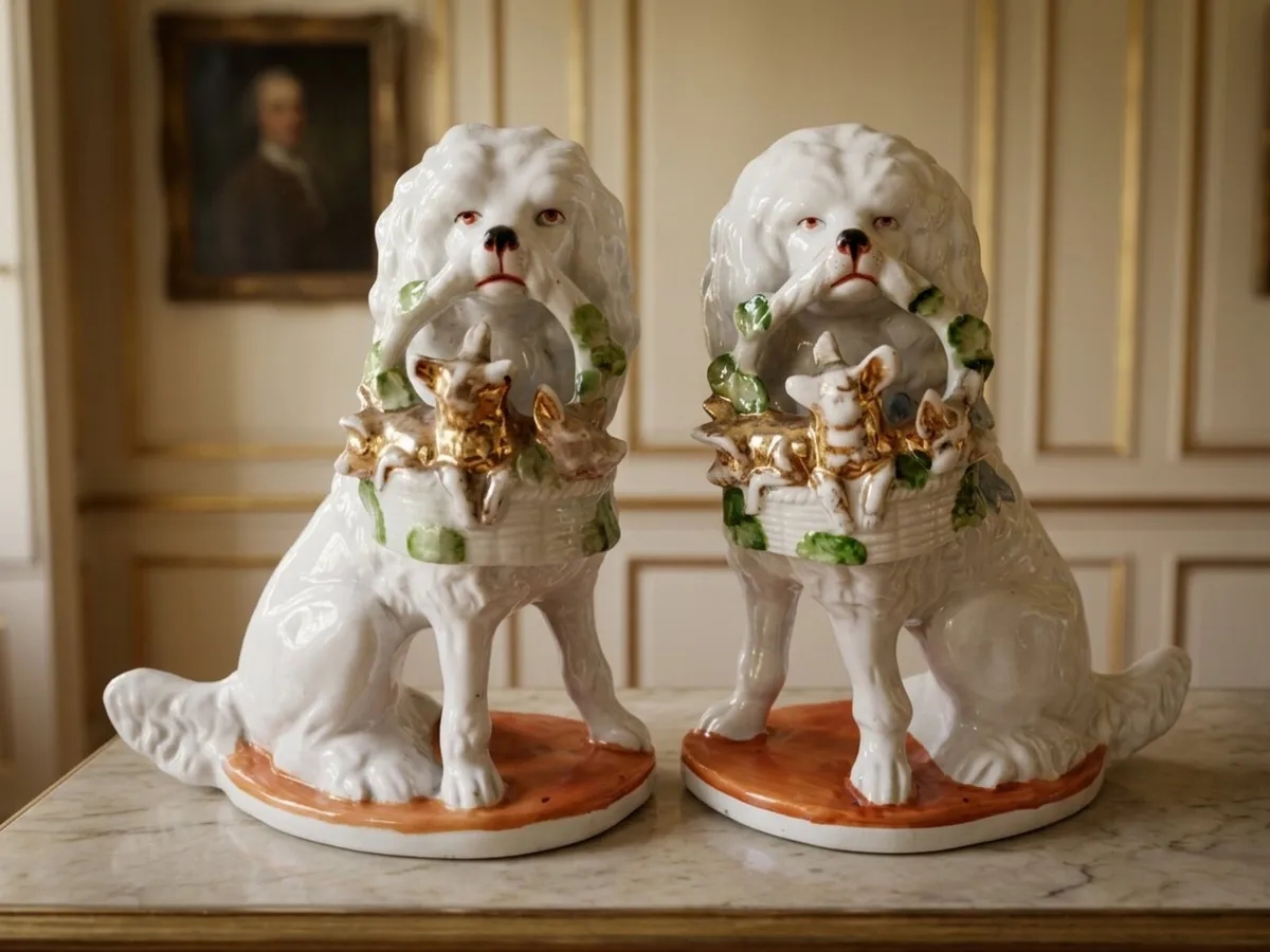 Pair of Antique Staffordshire figurines Postage av - Image 1