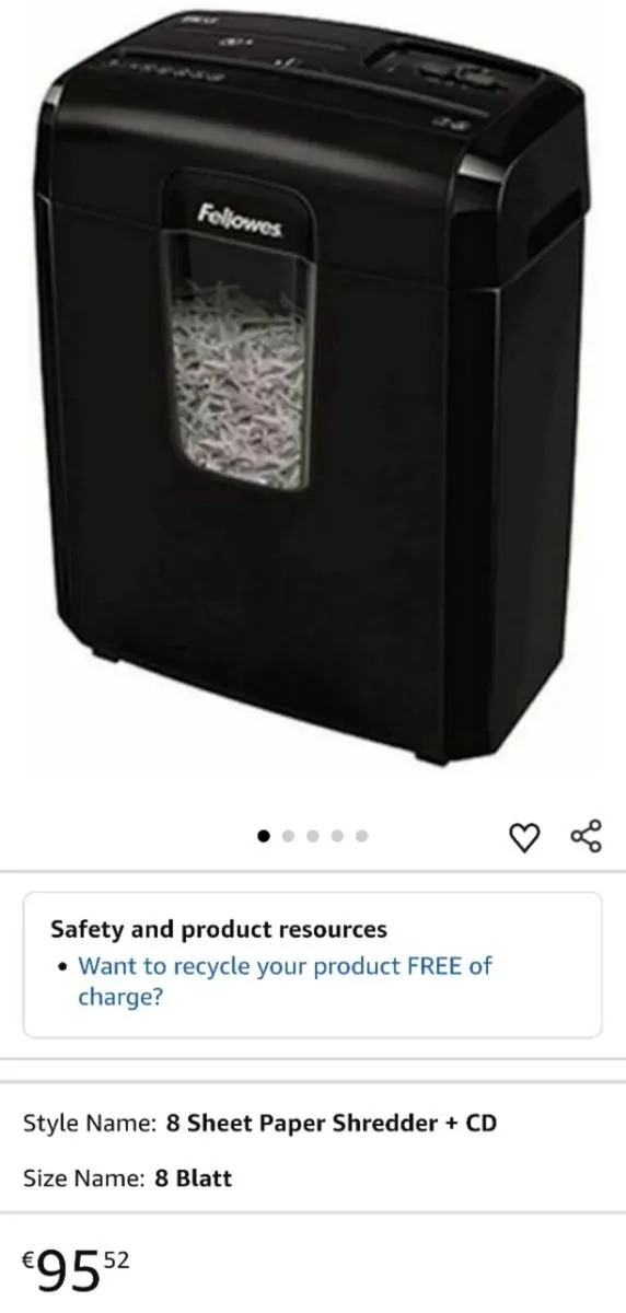 BNIB Fellowes Powershred 8Cd Shredder RRP €100+ - Image 3
