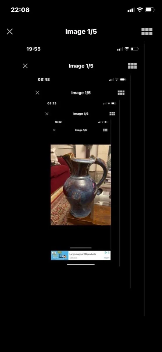 Large Colm De Ris Celtic Pottery Jug - Image 2