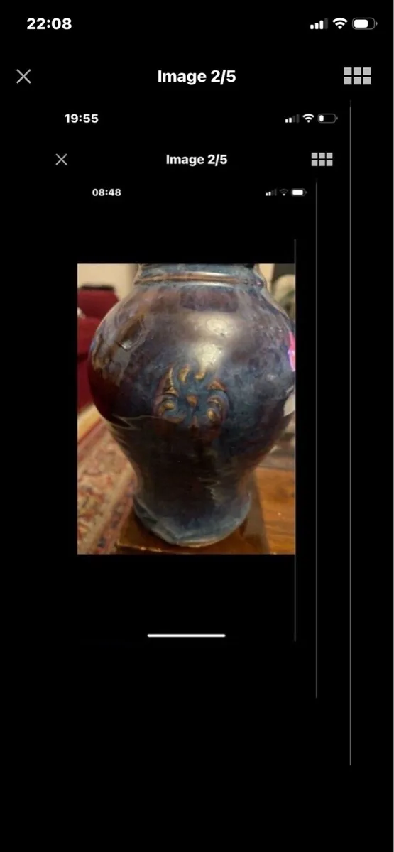 Large Colm De Ris Celtic Pottery Jug - Image 3
