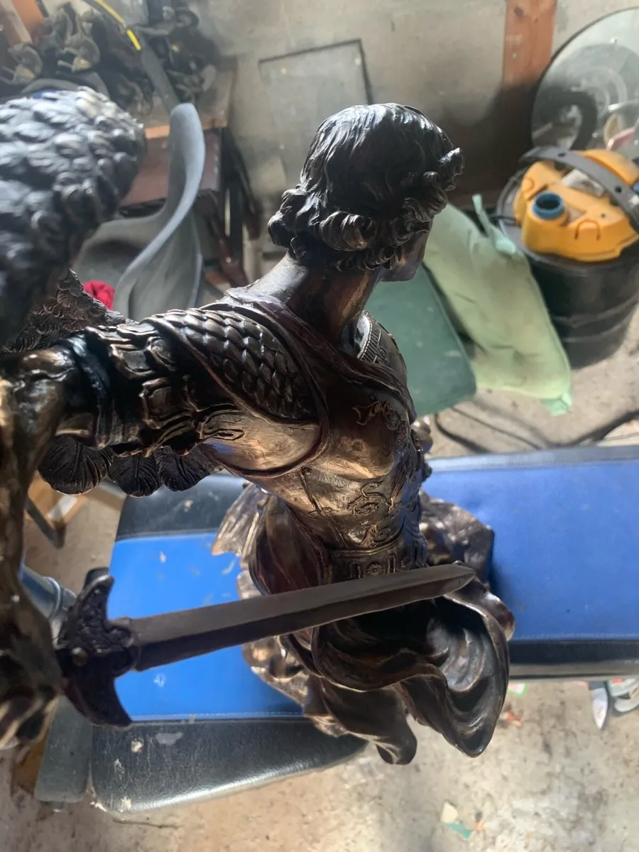 St Michael Archangel Statue Bronze - Image 4