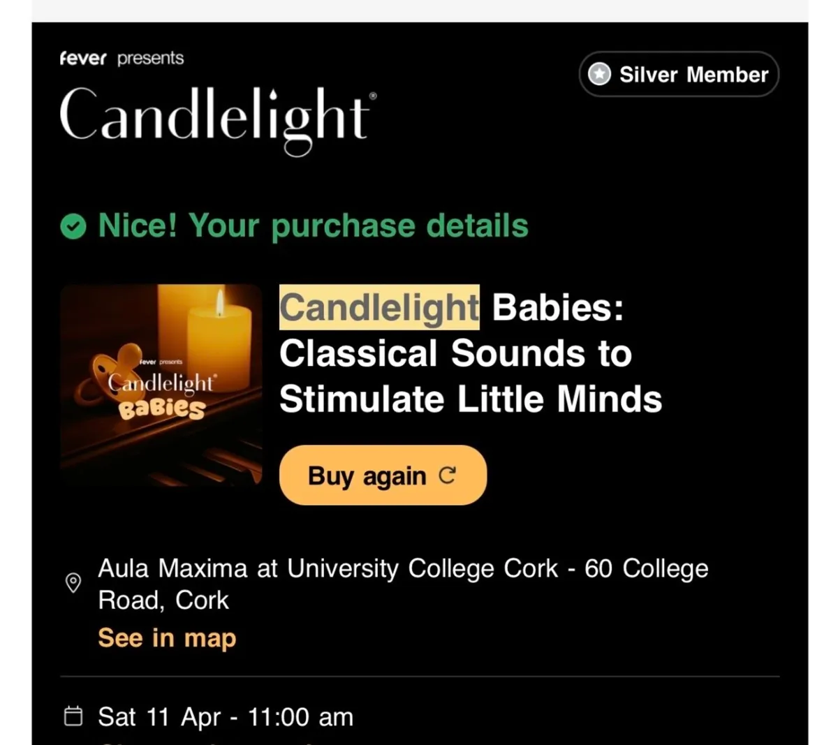 Candlelight babies ticket - Image 1