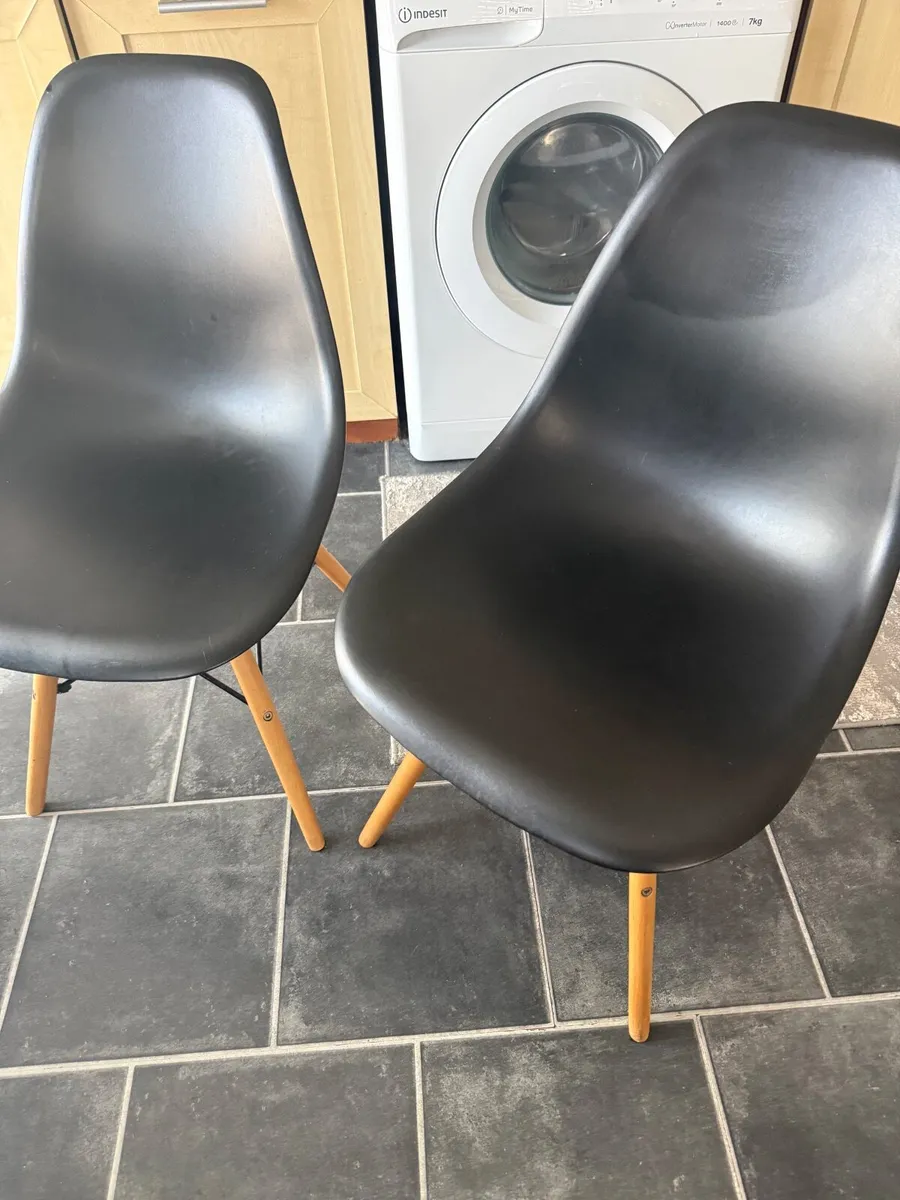 Set of 4 Black Dining Chairs for Sale - Image 1