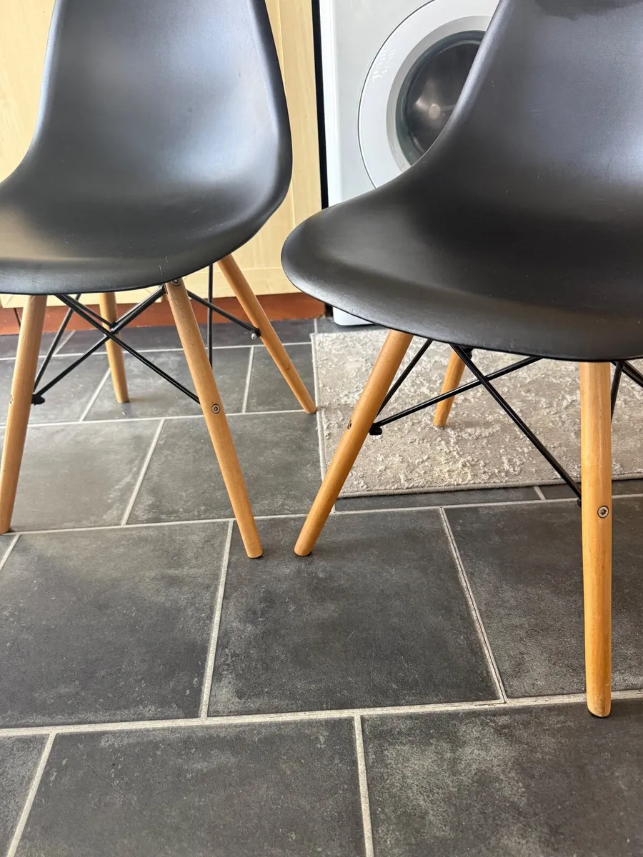 Set of 4 Black Dining Chairs for Sale - Image 2