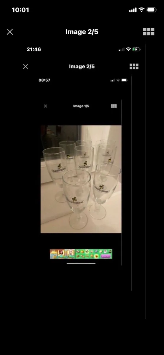 Rare Set of 8 Babycham Footed Glasses - Image 2