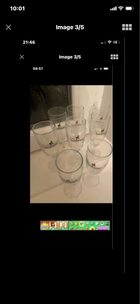 Rare Set of 8 Babycham Footed Glasses - Image 3