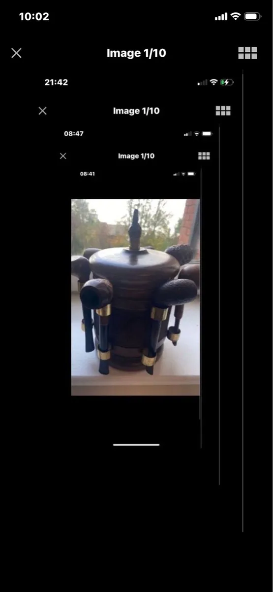 Vintage Smoking Pipe Collection & Timber Stand - Image 1