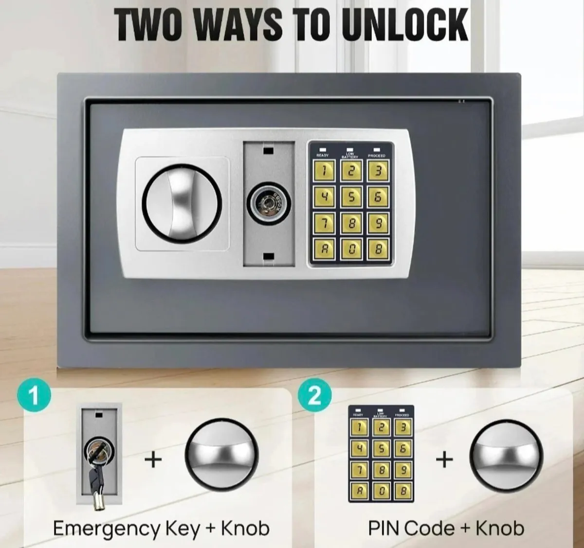 NEW 8.5l Secure Digital Steel Safe 31x20x20cm - Image 3