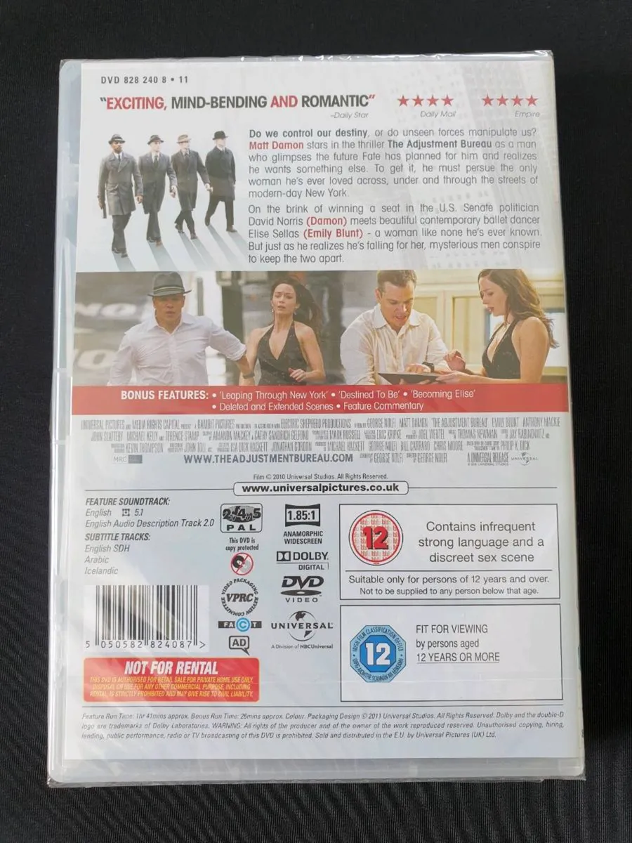 The Adjustment Bureau DVD Matt Damon Emily Blunt - Image 2