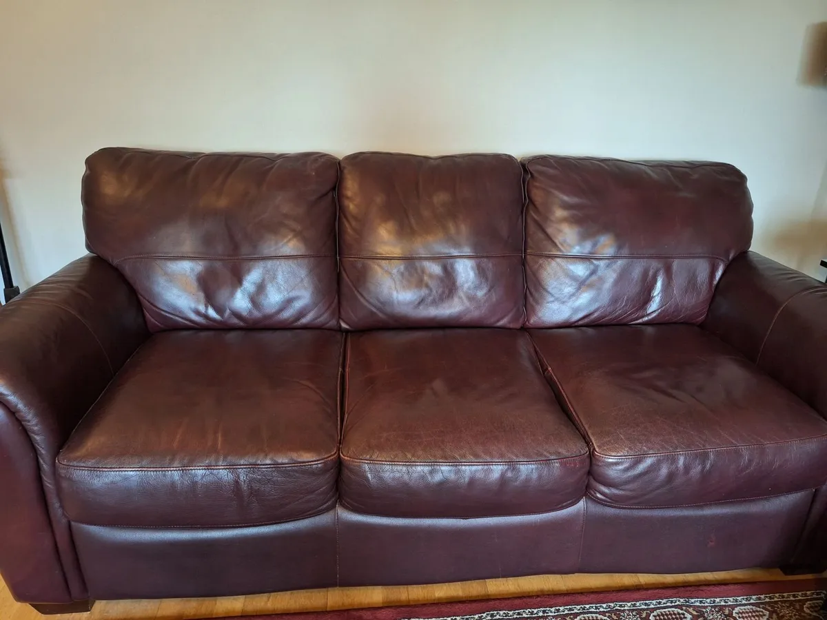 2+3 real leather sofa - Image 1